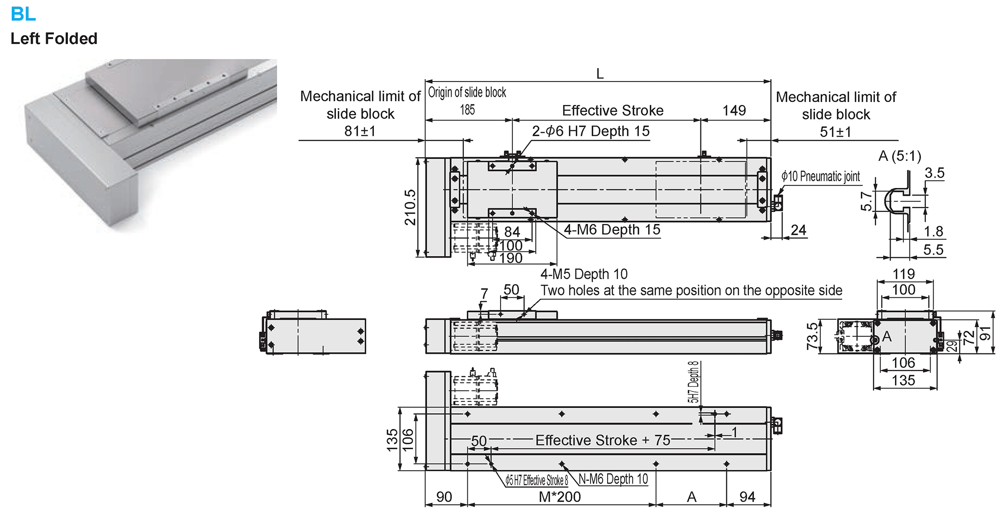 Dimensional Drawing of E-MCH14-BL