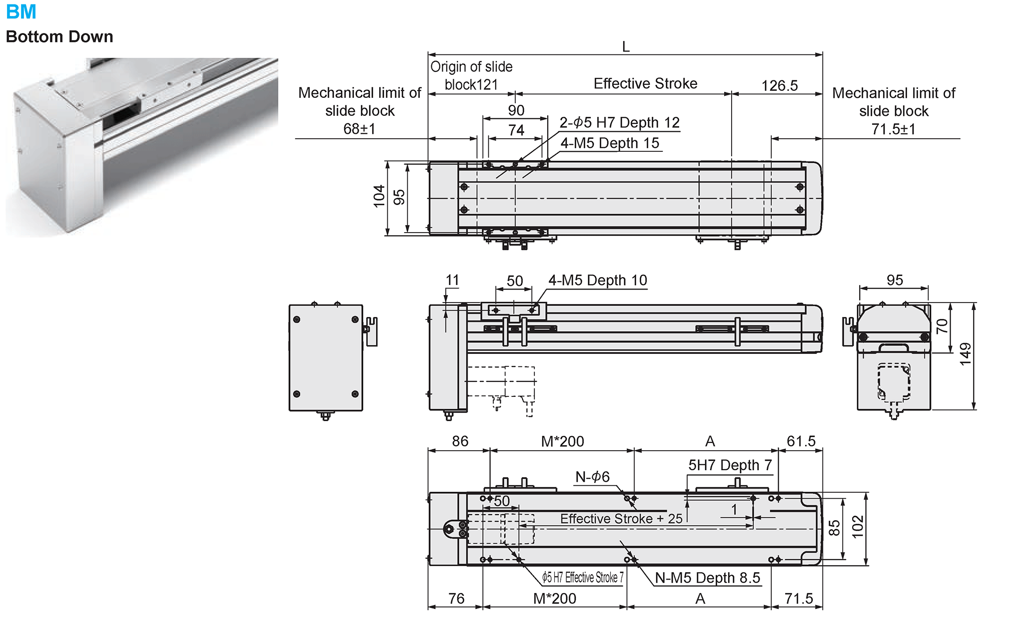 Dimensional Drawing of E-MTH12-BM