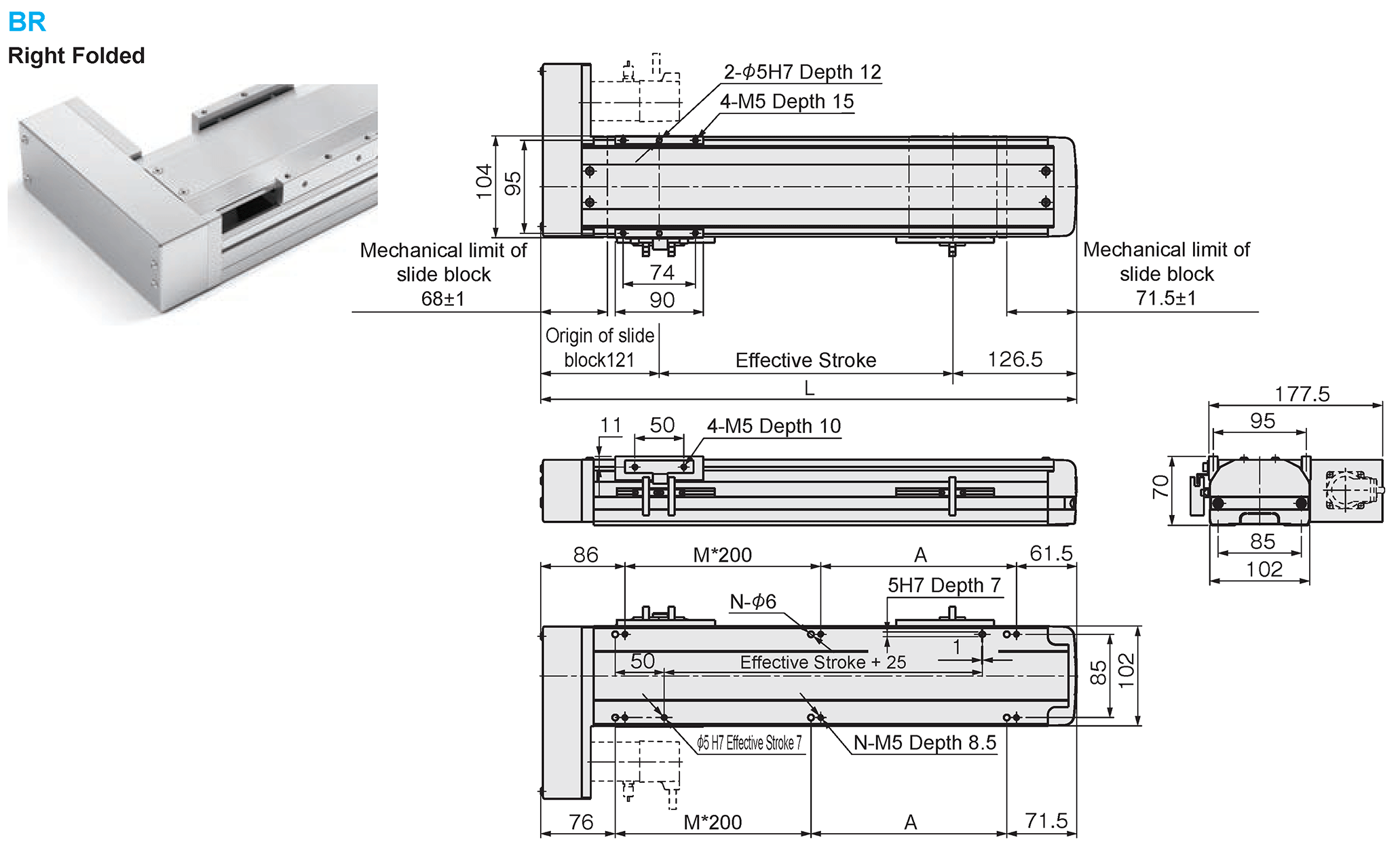 Dimensional Drawing of E-MTH12-BR