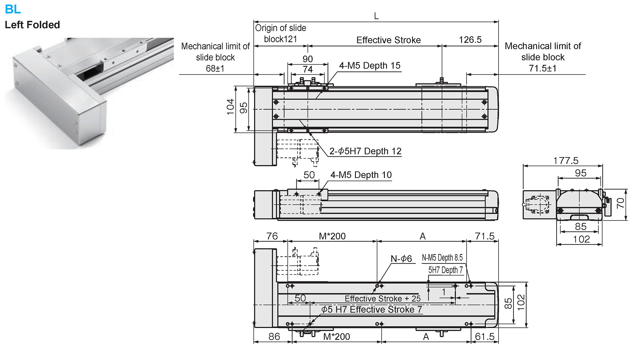 Dimensional Drawing of E-MTH12-BL