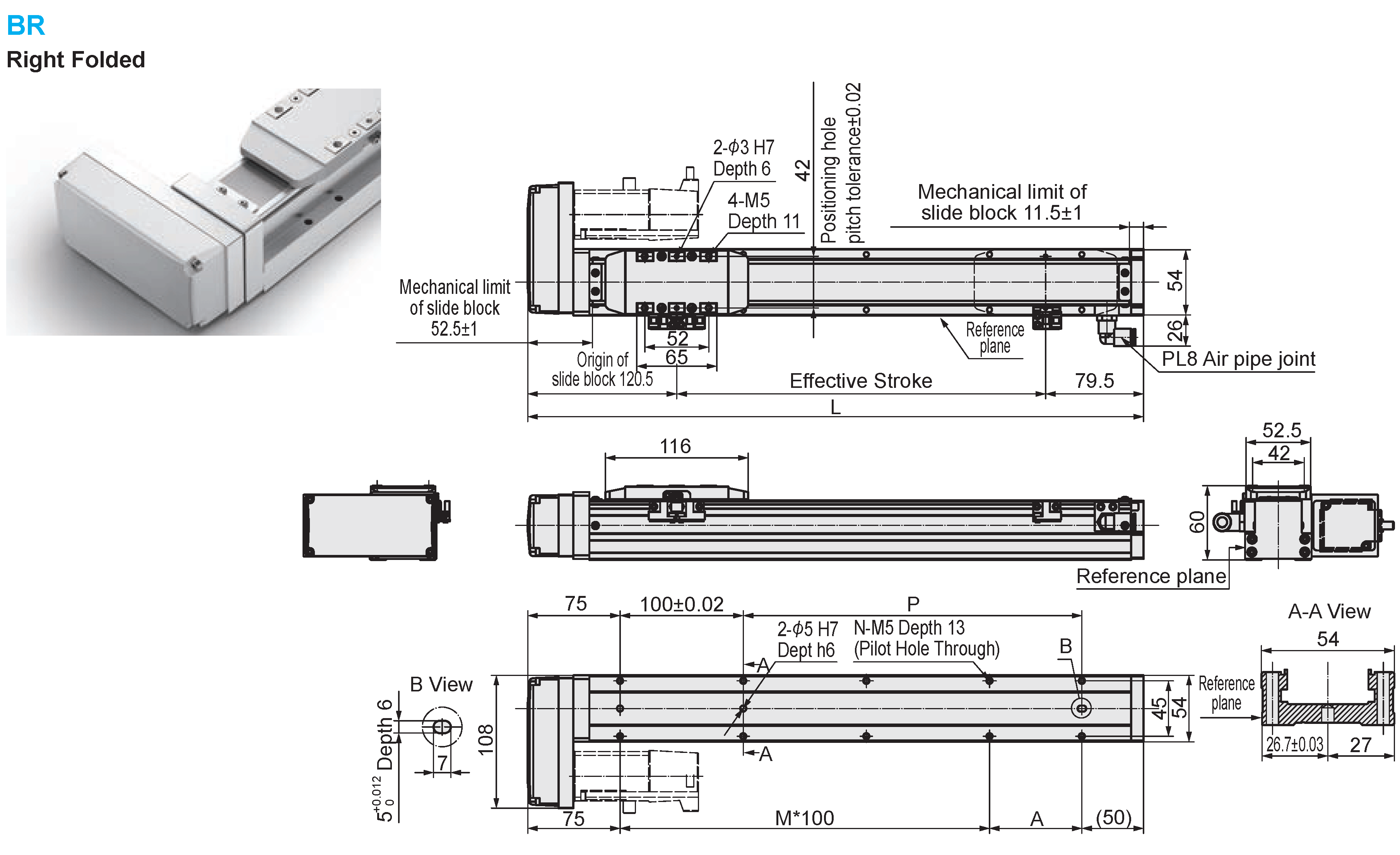 Dimensional Drawing of E-MCT5-BR
