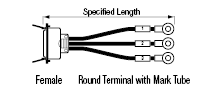 Centronics Discrete Wire Cable with Hooded Connector (with DDK Connector):Related Image