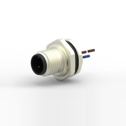 With Wires M12, Circular Connector for Mounting on Panels
