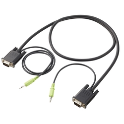 VGA cable with stereo mini plug (compatible with VESA-DDC) A1VGA02