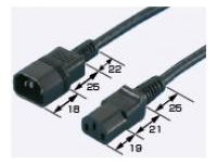AC Cord, Fixed Length (PSE, UL, CSA), With Both Ends (Product Simultaneously Certified in 3 Countries), Connector Type: Straight IECUJC250N-3