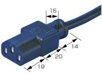 AC Cord, Fixed Length (UL/CSA), Single-Side Cut-Off Socket, Connector Type: Straight