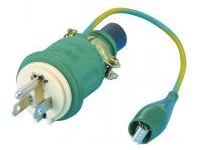 Extension Cord Parts-2-Prong to 2-Prong + Ground Dual Plug