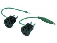 Adapter-2-Prong + Ground ⇔ 2-Prong + Alligator Clip