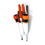 Slotted White Leather Pliers / Tools Holder with Screwdriver Holder (Double Seam)