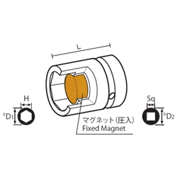 9.52 mm Square Drive Sockets Socket with Magnet, MP Short Type Standard Sockets(Singel Hex)