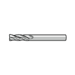 SAE3L Long High-Helix End Mill for Aluminum, 3-Flute, Non-Coated SAE3L080