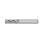 BPD4L Brazed Long Square End Mill, 4-Flute, Non-Coated