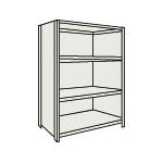 Small Capacity Bolted Shelf (Rear and Side Panels Provided, 100 kg Type, Height 1,200 mm)
