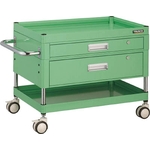 "Falcon Wagon" Filing Trolley (Urethane Double-Caster Specification / with 1 Deep Drawer & 1 Slim Drawer) FAW-963VZD-YG