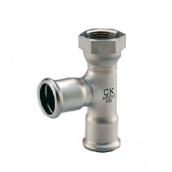 Press Fitting for Stainless Steel Pipe, SUS Press Female Adapter Tee (for Inlet Valve) SP-FT-13X1/2X13