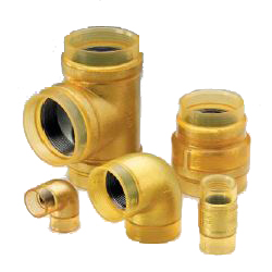 Fire Extinguishing Pipes for Exterior Transparent Insulation 10 K Fittings Gold VF 45° Elbow