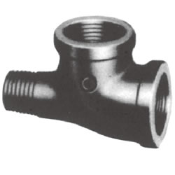 Screw-In PL Fitting, Malleable Cast Iron Pipe Fitting, Service Tee (Rimmed)