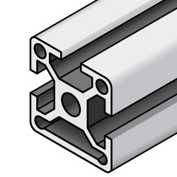 Aluminum Frame 5 Series Square 20 × 20 mm 3 Side Slots