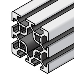 Aluminum Frame 5 Series Square 40 × 40 mm 4 Side Slots