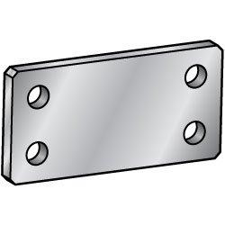 Flat Bar / Rolled Aluminum, Mounting Plate/Bracket,-B Dimension, HRMPA HUMPA