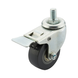 Small diameter Light load caster Screw type with brake