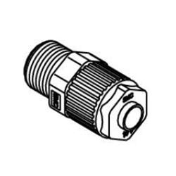 Fluoropolymer Pipe Fitting, LQ1 Series, Male Connector, Inch Size LQ1H3D-M-1