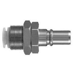 S Coupler KK Series, Plug (P) Bulkhead Type With One-Touch Fitting
