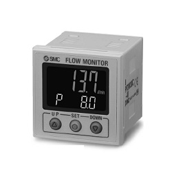 3-Color Display Digital Flow Monitor For Water PF3W3 Series PF3W30H-MC