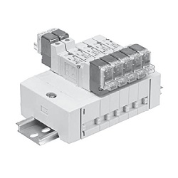 5-Port, Clean, 10-SY3000/5000, Base Mounted DIN Rail Mounting, Individual Wiring Type