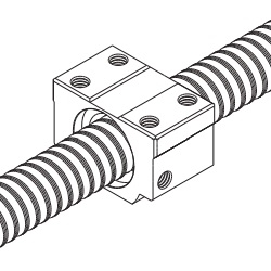 Rolled Ball Screw, Non-Preloading Square Nut Type BNT BNT2806-5.3ZZNUT