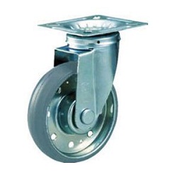 High-Tension Press-Formed Gray Rubber Caster with Freely Rotating Fittings