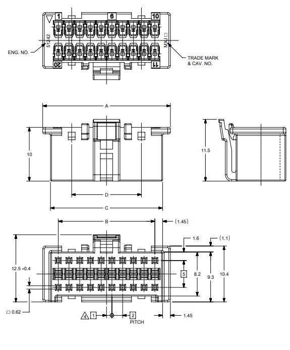 MicroClaspR 2.0 mm Pitch Circuit Board Housing (51242) 