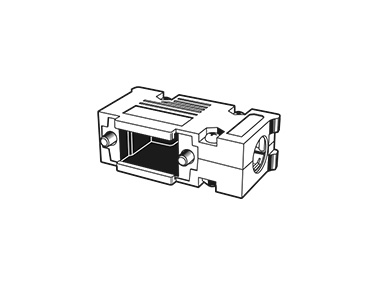 Right angle connecting cable D-sub connector assembly hood, 9-contacts