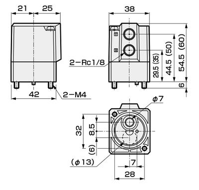 Drawing 2 of Air-Operated 2-Port Valve, Manifold, Compact Cylinder Valve GNAB/GNAB□V Series