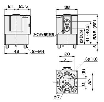Drawing 4 of Air-Operated 2-Port Valve, Manifold, Compact Cylinder Valve GNAB/GNAB□V Series