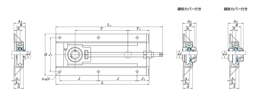 Take-up unit with steel beam frame UCTH drawing