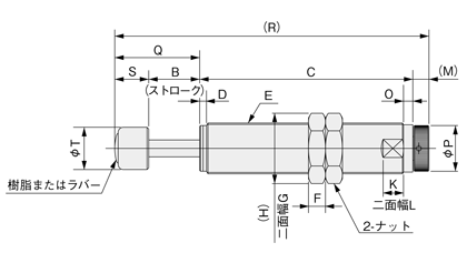 Adjustable linear orifice shock absorber KSHP series drawing 5