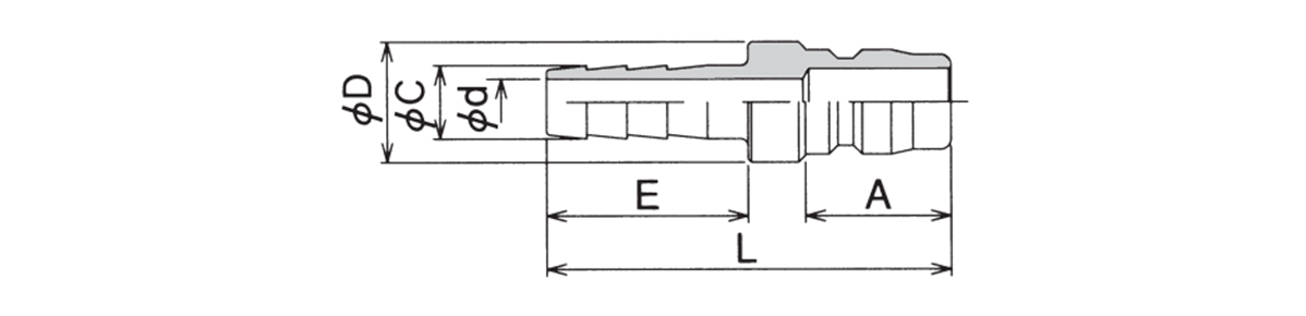 No-valve type NSP plug NPH dimensional drawing