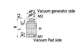 Fall prevention valve dimensional diagrams (for meter screws)