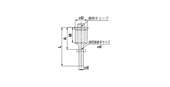 Plug-In Reducer KQ2R dimensional drawing 