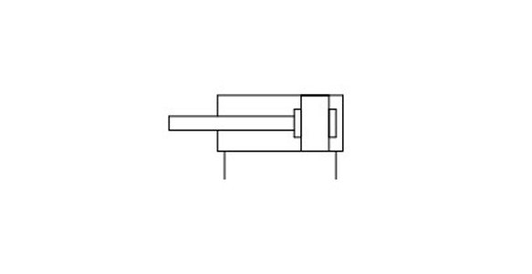 Smooth Cylinder CQSY Series JIS symbol (rubber bumper)