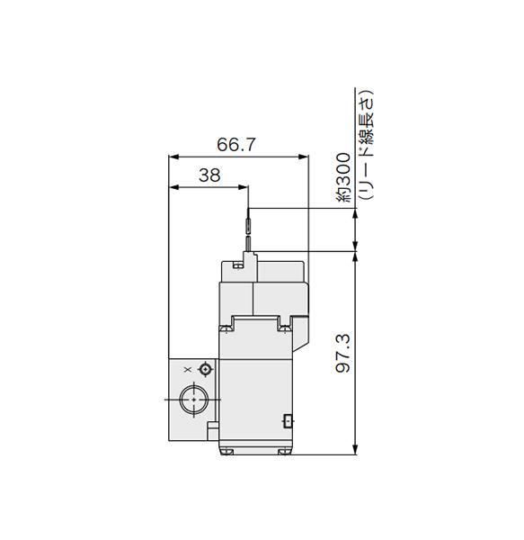 Grommet (G) DC specification, without light or surge voltage suppressor dimensional drawing