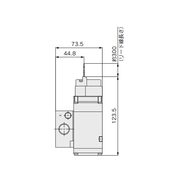 Grommet (G) DC specification, without light or surge voltage suppressor dimensional drawing