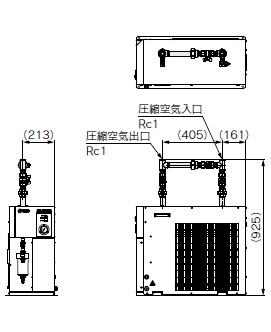 Refrigerated air dryer, IDF60/70/80/90 series, IDF-BP339 drawing