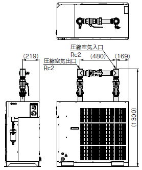Refrigerated air dryer, IDF60/70/80/90 series, IDF-BP341 drawing