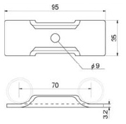 Mounting Bracket of Caster for Pipe Frame JB-002, drawing