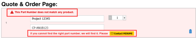 Part Number not matching