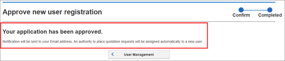 Approve user in User Management