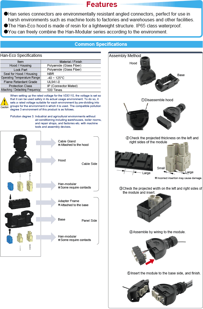 Han Waterproof Connector - Features & Common Specifications 