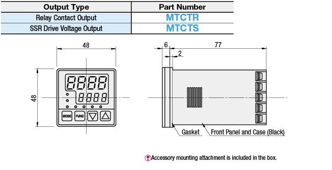 Temperature Controller (Outer Diameter 48 × 48 mm / Outer Diameter 